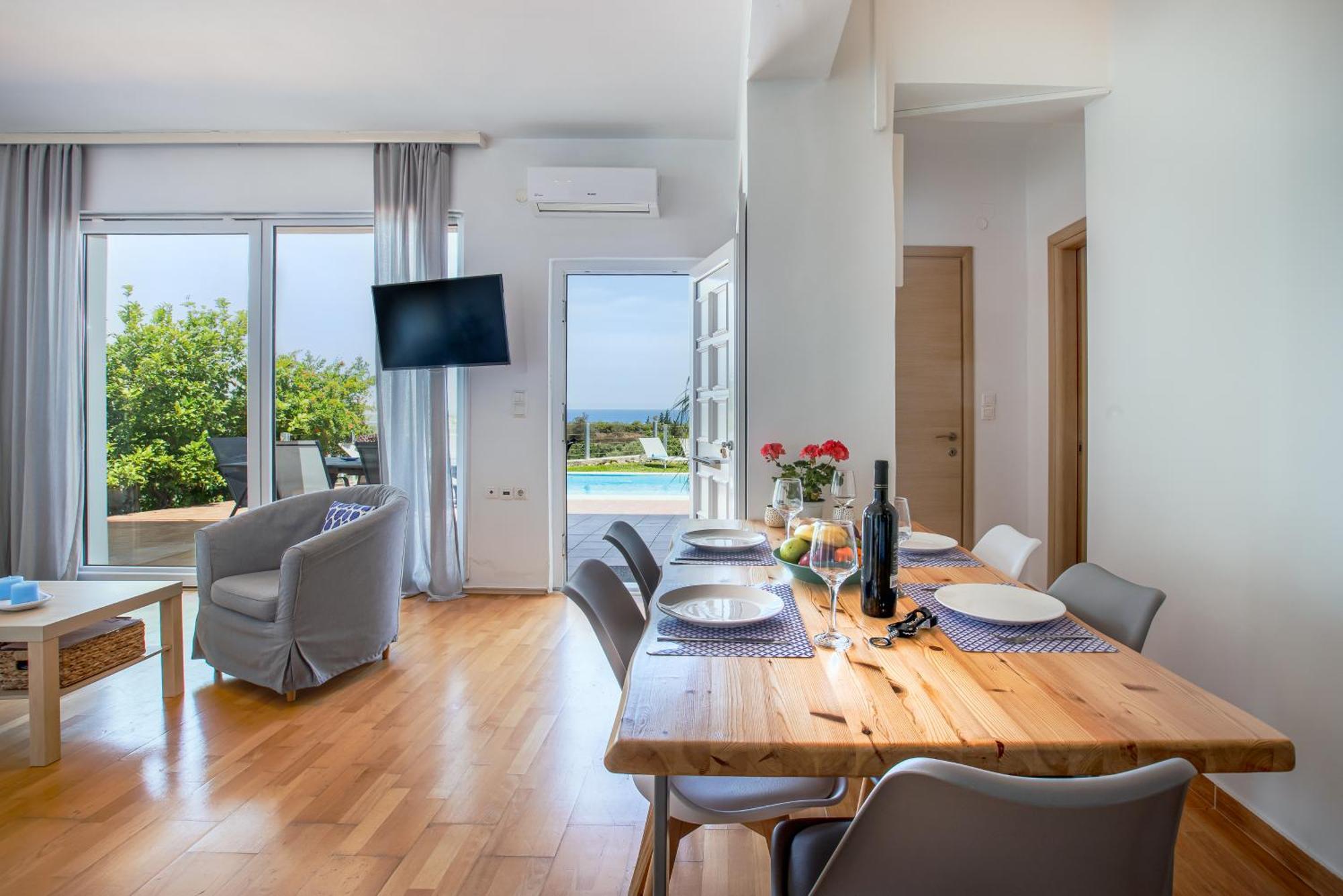 Dimitra Apartment With Private Pool And Sea View -The Ground Floor Of A Two Storey Building Daratsos Exteriér fotografie