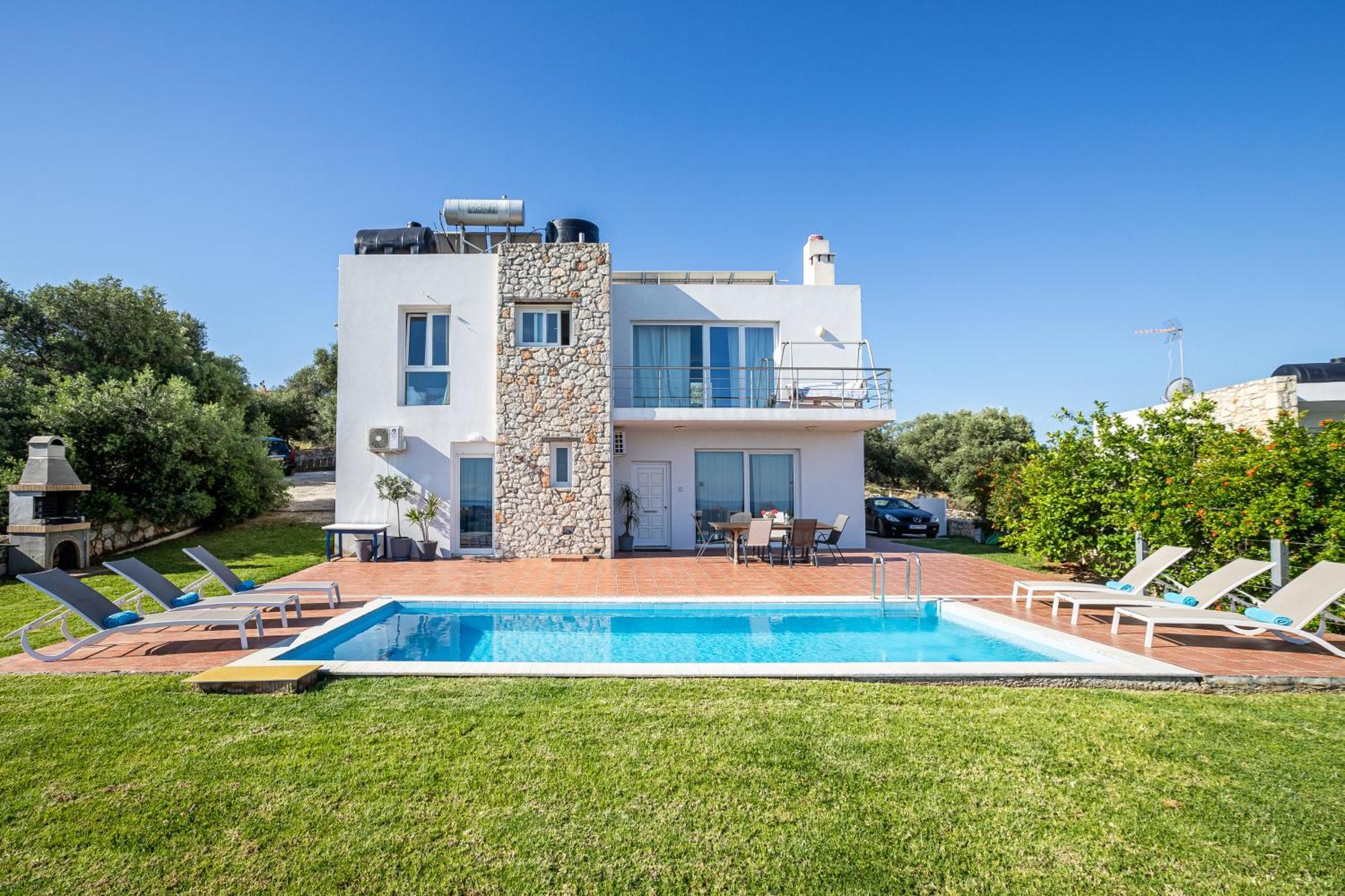 Dimitra Apartment With Private Pool And Sea View -The Ground Floor Of A Two Storey Building Daratsos Exteriér fotografie